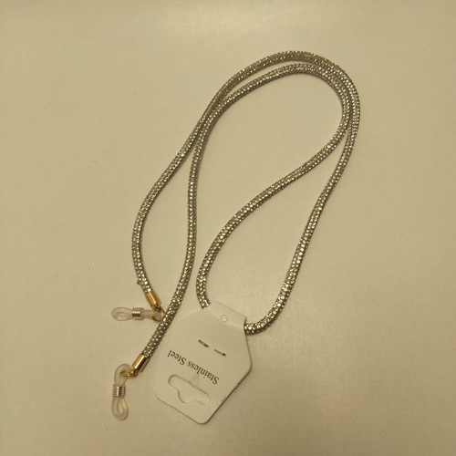 بند عینک لاکچری فول نگین سفید